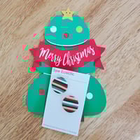 Image 1 of Christmas Stripes Studs - Large 25mm