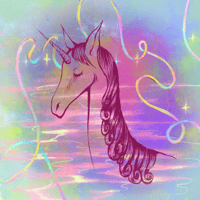 Mystic Unicorn 8"x8" Print