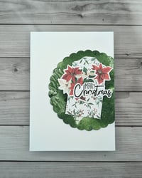 Christmas Card - Poinsettia on Tag