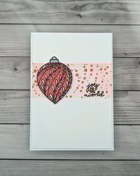 Christmas Card - Joy to the World with Bauble - MADE TO ORDER