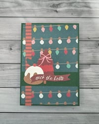 Christmas Card - Deck the Halls with Plum Pudding and Tree