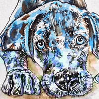 Image 3 of Puppy Weimaraner - Original Artwork 7x5 inches