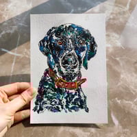 Image 1 of German Shorthaired Pointer (blue) - Original Artwork 7x5 inches
