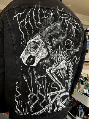 Image of Hand painted Fall of Efrafa Denim jacket XL