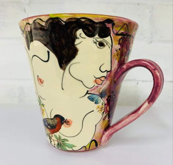 Image of Tall Burgundy figurative mug