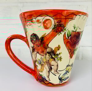 Image of Tall Red figurative mug
