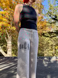 Image of Soft Knit Wide Leg Lounge Pants with Trees