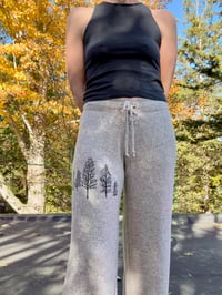 Image of Soft Knit Wide Leg Lounge Pants with Trees