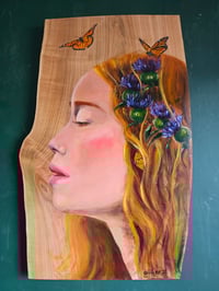 Image 1 of 'Hope' oil & acrylic on Cherry wood panel.