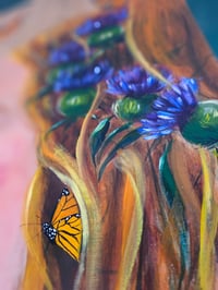 Image 3 of 'Hope' oil & acrylic on Cherry wood panel.