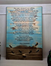 Image 2 of “Footprints in the Sand” Wood Wall Art