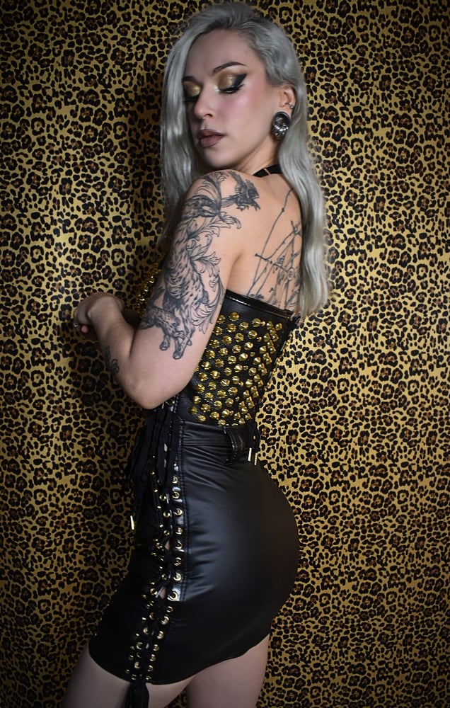 Image of MEDIUM GOLD MINI SKIRT