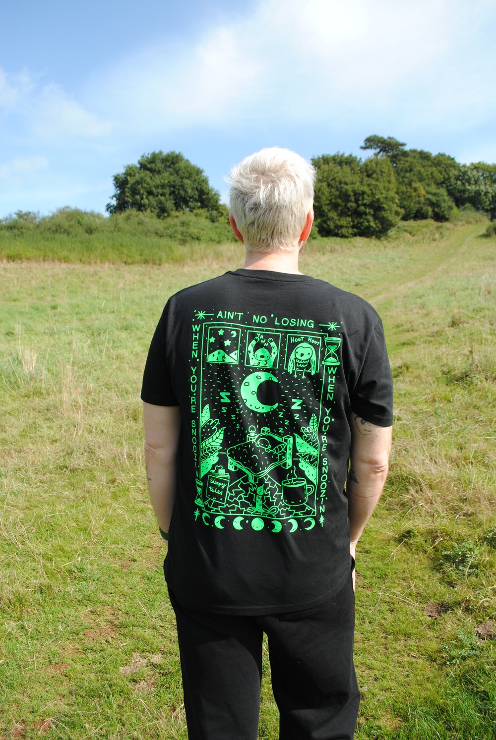 Image of Green Ain't No Losing, When You're Snoozin' t-shirt 