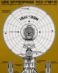 Image 2 of Enterprise Schematic - Captain Variant - Fine Art Print
