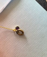 Image 4 of Collier Deux Amours | Pierre de lune et Améthyste.