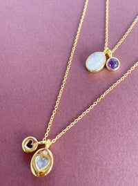 Image 6 of Collier Deux Amours | Pierre de lune et Améthyste.
