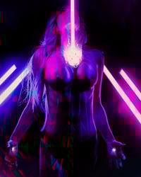 Image 2 of Synthwave Stigmata - Neon Variant - Fine Art Print