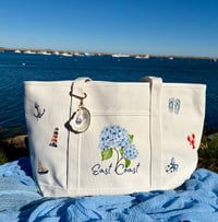 Image 4 of East Coast Hydrangea Tote Bag - Large White  Multi Icon