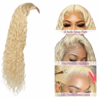 Image 3 of Labelledidi 613 Blonde Deep Wave Human Hair Lace Front Wig, 20 inches