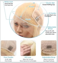 Image 4 of Labelledidi 613 Blonde Deep Wave Human Hair Lace Front Wig, 20 inches