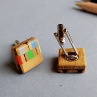 Image 2 of recycled pencil and oak cufflinks