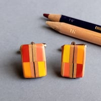 Image 1 of stripy pencils cuff links