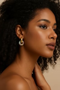 Image 3 of ZOEY Rainbow Charm Hoops