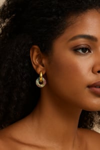 Image 4 of ZOEY Rainbow Charm Hoops