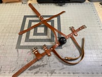 Image 3 of Leather Training Harness Gag - Style 2 (Updated Version) - Brown Leather