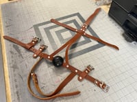Image 1 of Leather Training Harness Gag - Style 2 (Updated Version) - Brown Leather