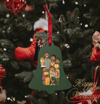 Image 1 of Holiday Family Wooden Ornament