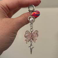 Pink Bow Pearl Dangles (sizes 4g-2")