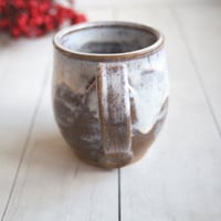 Image 8 of Rustic Pottery Mug in Marshmallow Glaze, 14 oz. Handcrafted Coffee Cup, Made in USA