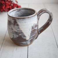 Image 1 of Rustic Pottery Mug in Marshmallow Glaze, 14 oz. Handcrafted Coffee Cup, Made in USA