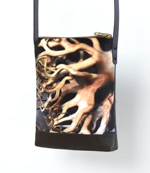 Image of Kelp, crossbody velvet and waxed canvas phone bag
