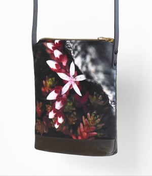 Image of Starflower, crossbody velvet and waxed canvas phone bag