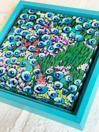 Image 3 of Meadow of Blue Wildflowers; 6x6 Inches