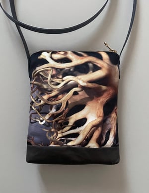 Image of Kelp, crossbody velvet and waxed canvas phone bag