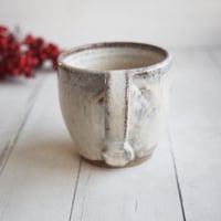 Image 4 of Handcrafted Rustic Pottery Mug in Milk and Honey Glaze on Speckled Stoneware, Made in USA
