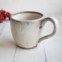 Image 6 of Handcrafted Rustic Pottery Mug in Milk and Honey Glaze on Speckled Stoneware, Made in USA