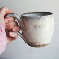 Image 9 of Handcrafted Rustic Pottery Mug in Milk and Honey Glaze on Speckled Stoneware, Made in USA