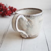 Image 10 of Handcrafted Rustic Pottery Mug in Milk and Honey Glaze on Speckled Stoneware, Made in USA