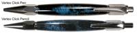 Vertex Click Pen and Pencil Set in Gun Metal Finish with Cosmos Resin Body