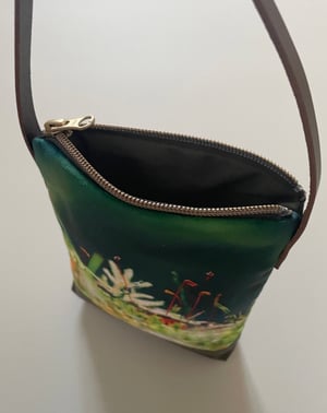 Image of Tree mosses, crossbody velvet and waxed canvas phone bag