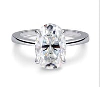 Image 1 of Shantelle Oval Moissanite Ring (plain band)