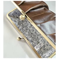 Image 4 of Coffee Pleated Leather Clutch 