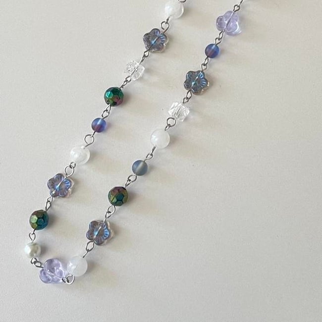 'midnight' beaded wire necklace