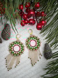 XL Christmas Wreath Earrings