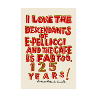 125YR ANNIVERSARY   ‘E.PELLICCI X BOB AND ROBERTA SMITH’ TEA TOWEL