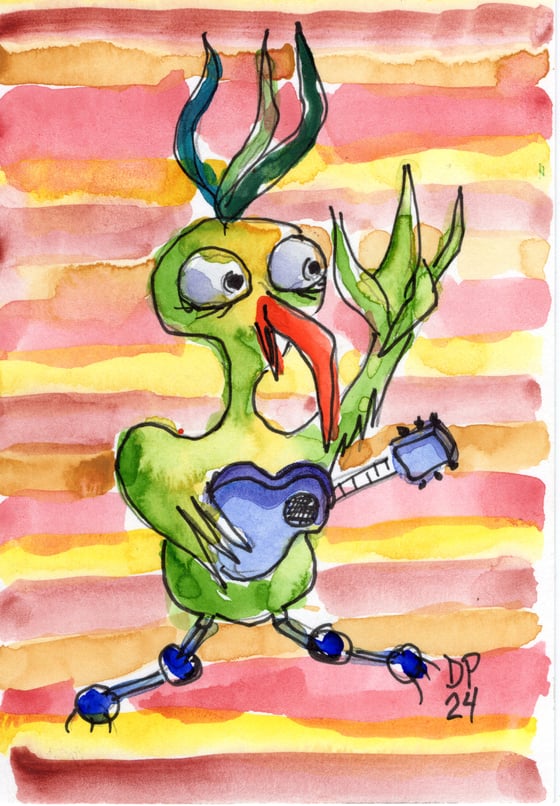 Image of Green Bird Strummer